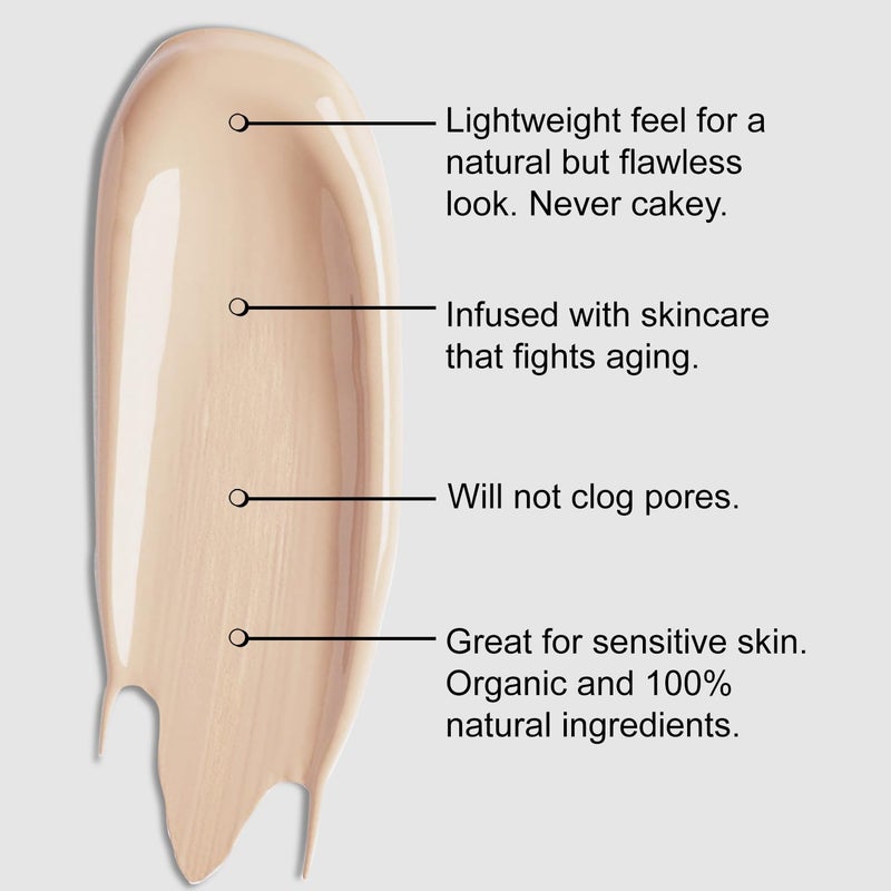 BaeBlu Organic Aloe-Based LUX Liquid Foundation, Natural Vegan Gluten-Free Made in USA, Hazelnut - Image 2