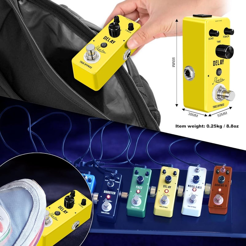 Rowin Analog Vintage Delay Guitar Effect Pedal - Image 5