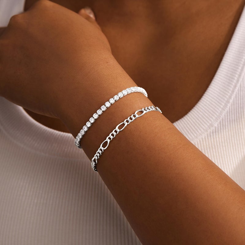 Gokeey Silver Bracelets for Women Bangle Cuff Bracelet Set for Women No Tarnishi Bracelets Jewelry Gifts for Women Trendy - Image 5