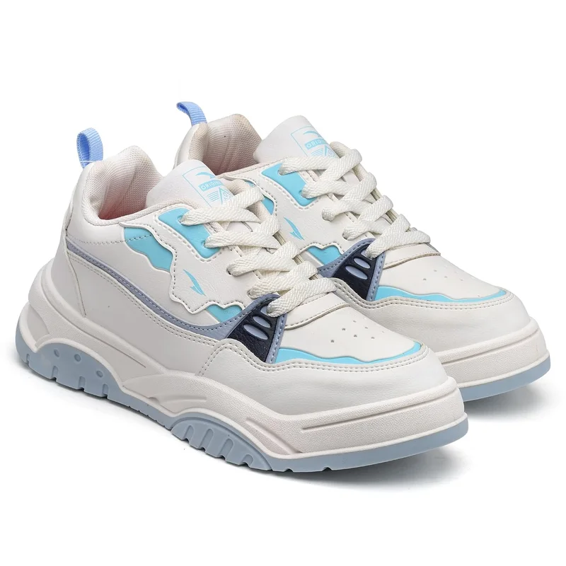 Asian Stylish White Sky Sneakers for Women and Girls