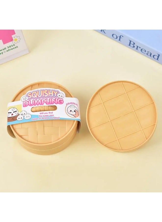 ECLux Glowing Dumpling Squishy – Soft Squeeze Toy, Cute Anxiety-Relief Fidget Toy with Steamer Case, Stress Relief Dough Toy for Adults and Kids - Image 3