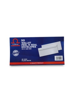 Libra Libra 50 Wallet Peel and Seal Envelops White Envelopes 80gsm 50pcs packet  - Image 4