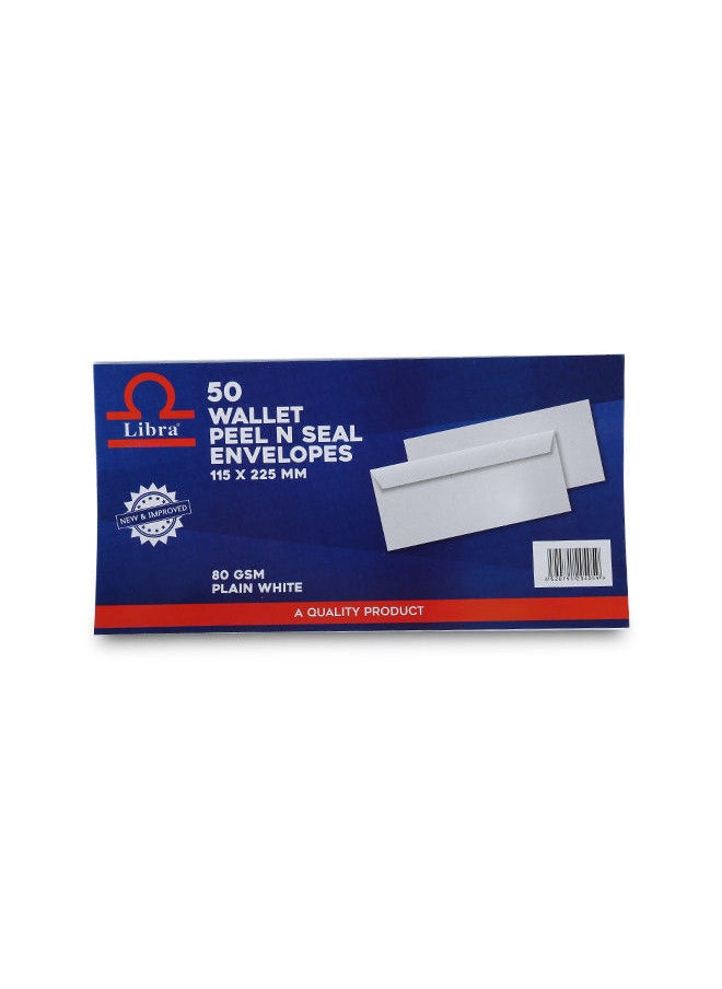 Libra Libra 50 Wallet Peel and Seal Envelops White Envelopes 80gsm 50pcs packet  - Image 4