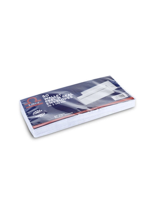 Libra Libra 50 Wallet Peel and Seal Envelops White Envelopes 80gsm 50pcs packet  - Image 2