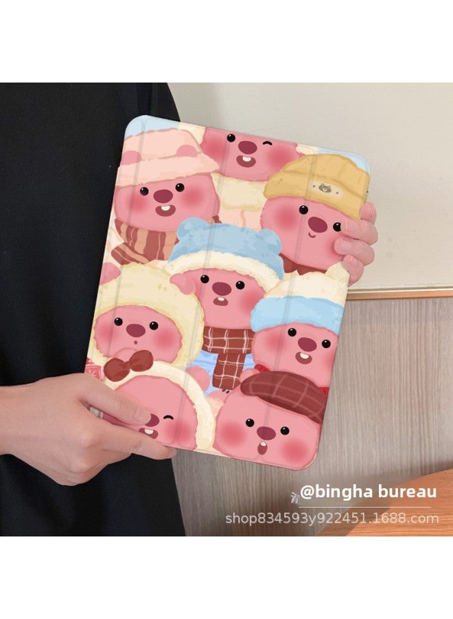 【Silicone X Lock Split】 Ipadpro Protective Cover For The Tenth Generation Loopy2024 Three-fold Anti-drop Air-Color:Buckle Split-horizontal And Vertical Support-double-sided Silicone 70% Off Styles + Pen Slot 【q0635 Winter Clothes Joy】-Applicable Models:Ipad Air6 ( 11inch ) - Image 5