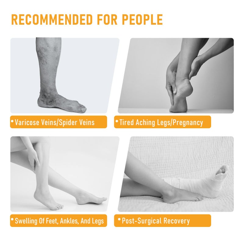 BSERA 2 Pairs Sheer Compression Socks for Women - 15-20 mmHg Knee High Sheer Compression Stockings for Support Circulation Swelling Edema Work Office Travel, Beige, Medium - Image 2