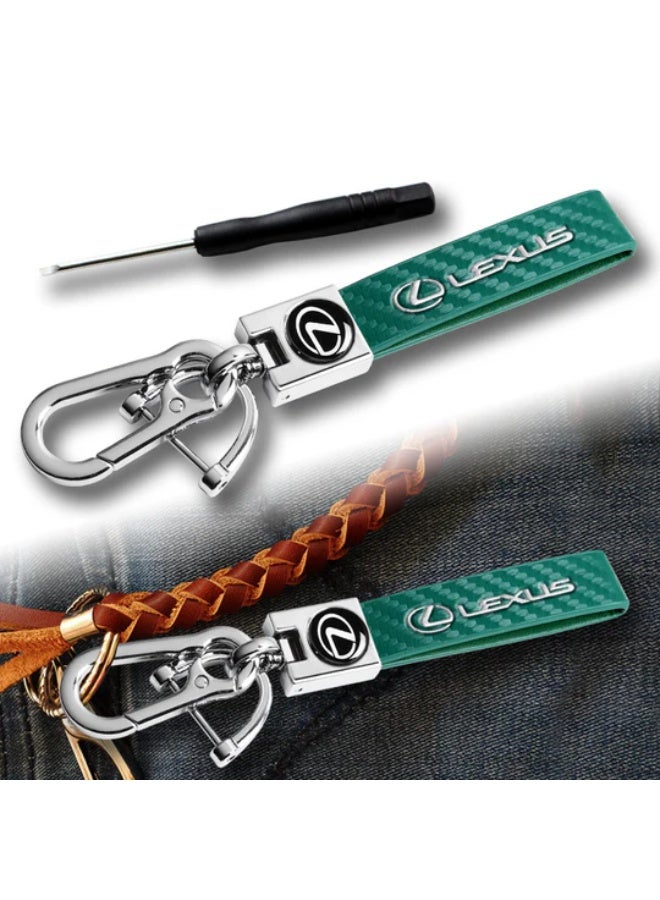 LEXUS Carabiner Keychain, Universal Heavy Duty Woven Handmade Leather Key Chain for Men and Women - Image 4