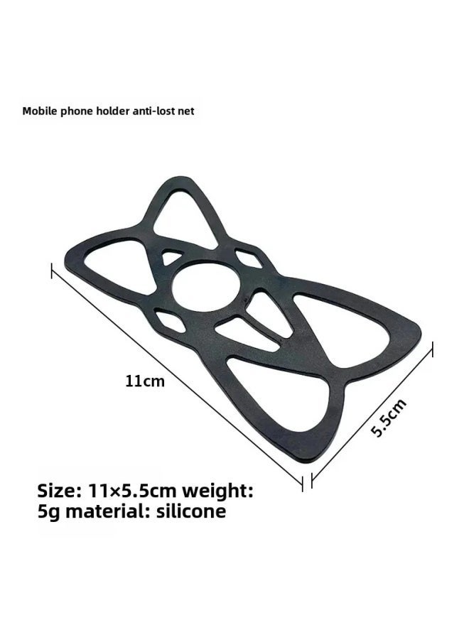 Generic Outdoor Bicycle Silicone Belt Head Mounted Protective Cover Prevents Falling Mobile Phone Holder Crash Protection Accessories-Color:Black Anti-lost Net ] - Image 2