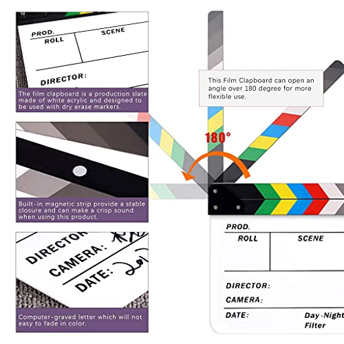 HASTHIP® 24 * 30cm Clap Board with Markers and Erasers for Movie Directors - Image 4