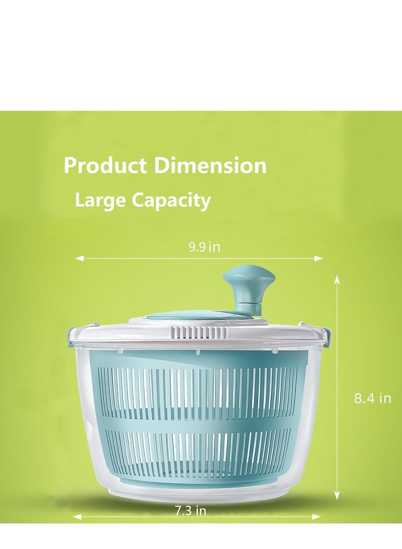 Salad Spinner,5L Vegetable Washer Dryer Drainer Strainer with Bowl  Colander,Multi-Use Lettuce Spinner,Fruit Washer,Manual Salad Washer for Kitchen - Image 5