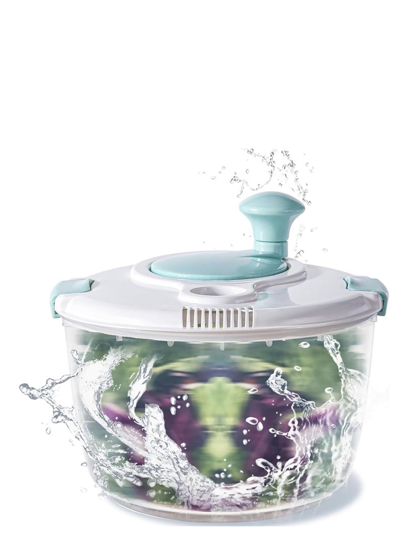 Salad Spinner,5L Vegetable Washer Dryer Drainer Strainer with Bowl  Colander,Multi-Use Lettuce Spinner,Fruit Washer,Manual Salad Washer for Kitchen - Image 1