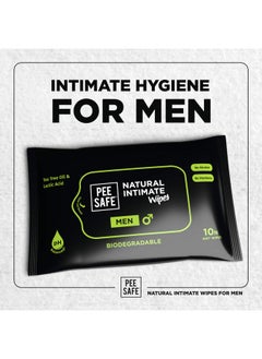 PEESAFE Pee Safe Intimate Wipes for Men, Biodegradable, pH balanced - 40 Wipes (Pack of 4) | 100% Biodegradable Hygiene Wipes | Prevents Irritation In Intimate Areas  - Image 2