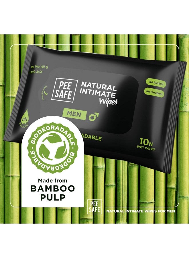 بيساف مناديل Pee Safe Intimate Wipes للرجال، قابلة للتحلل البيولوجي، متوازنة الحموضة - 40 منديل (عبوة من 4 قطع) | مناديل صحية قابلة للتحلل البيولوجي بنسبة 100% | تمنع تهيج المناطق الحميمة - Image 5