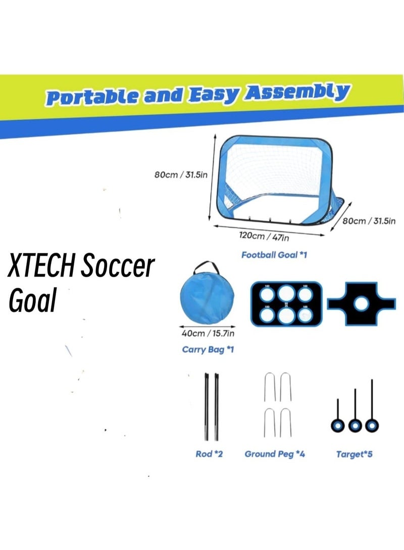 XTECH Soccer Goal, 4 in 1 Pop Up Kids Soccer Goal, Indoor/Outdoor Soccer Target Net for Improving Passing and Shooting Accuracy, Portable and Portable Kids Soccer Net with Carrying Bag - Image 4
