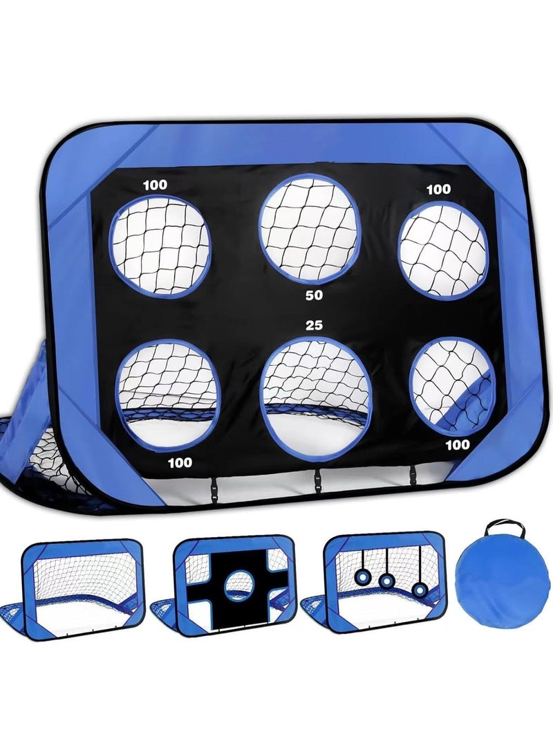 XTECH Soccer Goal, 4 in 1 Pop Up Kids Soccer Goal, Indoor/Outdoor Soccer Target Net for Improving Passing and Shooting Accuracy, Portable and Portable Kids Soccer Net with Carrying Bag - Image 1