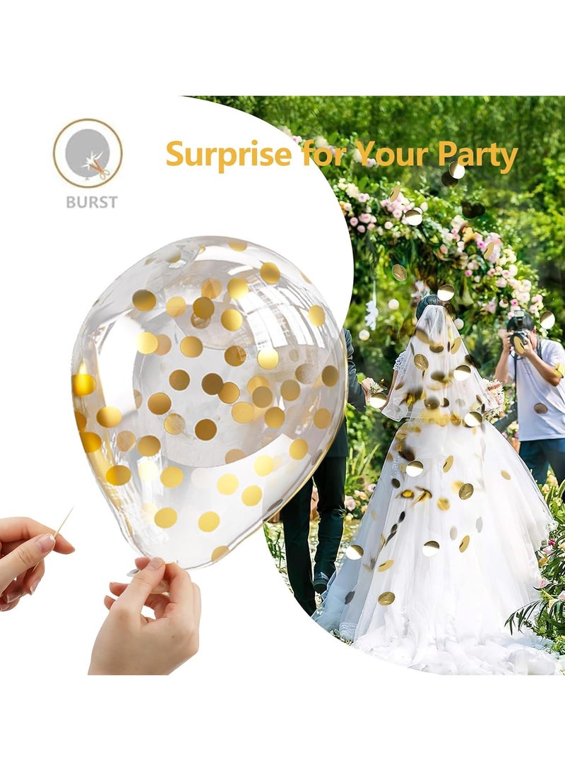 Home zone 60pcs 12 inch Black White Gold Metallic Chrome and Gold Confetti Balloons for Birthday Wedding and Gold Theme Party Decoration - Image 5