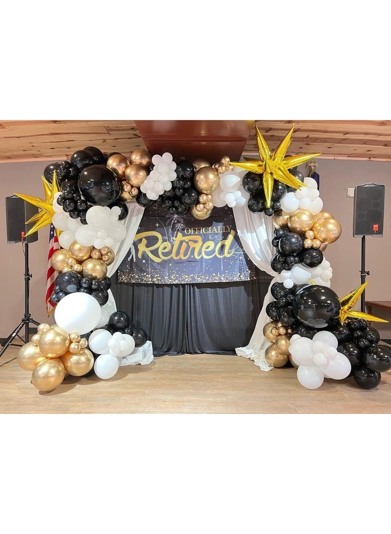 Home zone 60pcs 12 inch Black White Gold Metallic Chrome and Gold Confetti Balloons for Birthday Wedding and Gold Theme Party Decoration - Image 3