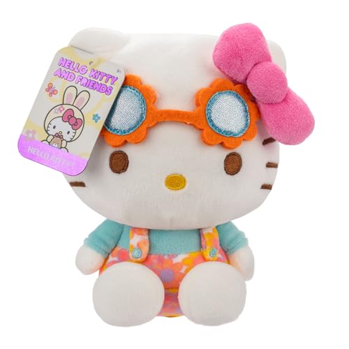 Jazwares Hello Kitty and Friends 8" Plush w/Flower Overalls & Sunglasses - Limited Edition Officially Licensed Sanrio - Soft Doll Stuffed Toy Figure - Gift for Kids, Girls, Boys - 2+ - Image 1
