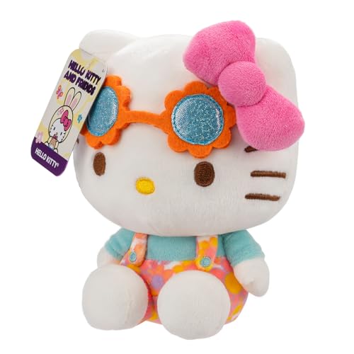 Jazwares Hello Kitty and Friends 8" Plush w/Flower Overalls & Sunglasses - Limited Edition Officially Licensed Sanrio - Soft Doll Stuffed Toy Figure - Gift for Kids, Girls, Boys - 2+ - Image 4