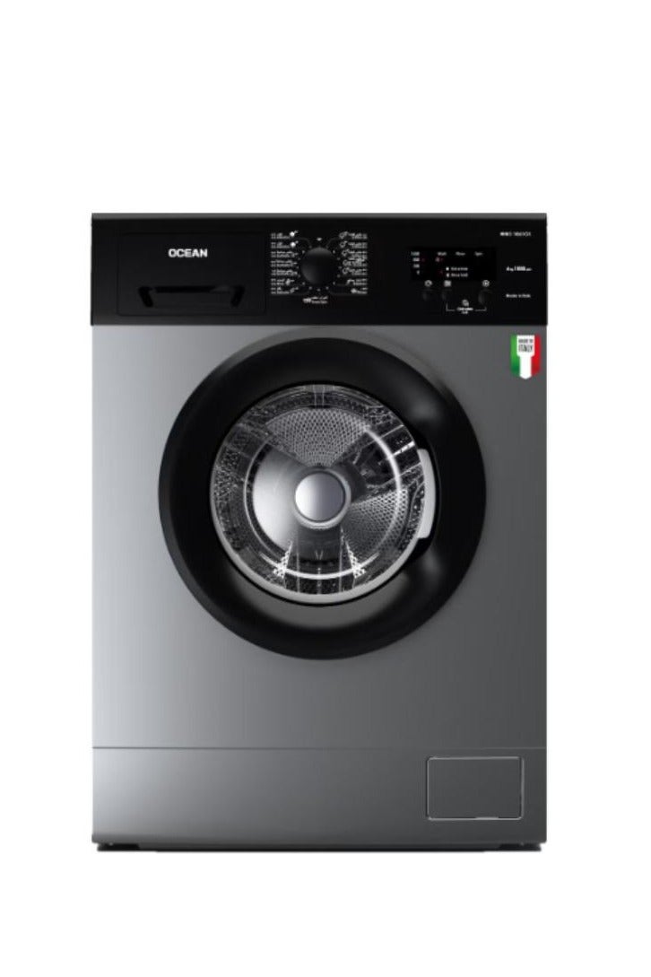 Ocean Front Load Full Automatic Washing Machine, 6 kg, Silver - WNO 1061 G S