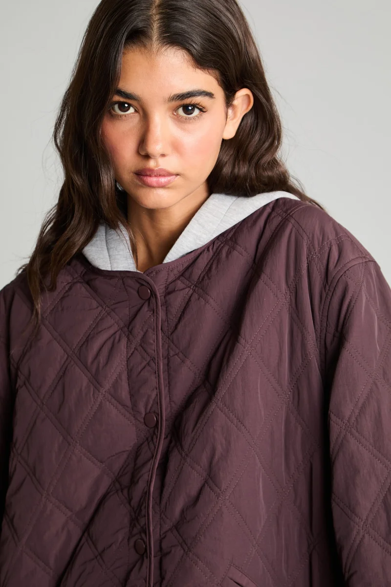 Regular Fit Waterproof Hooded Quilted Jacket