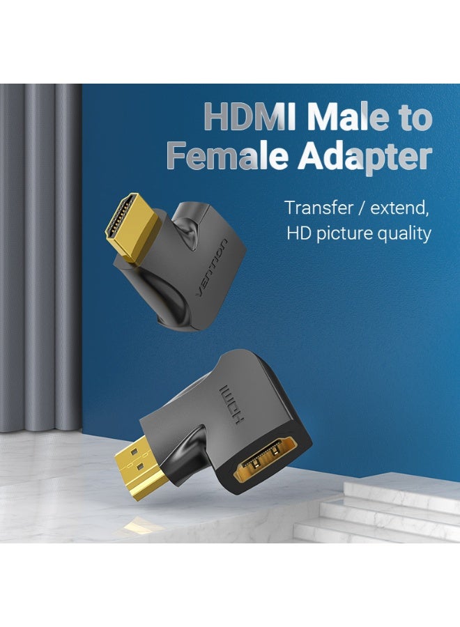 VENTION HDMI 270 Degree Male to Female Vertical Flat Adapter Black 2 Pack Model # AIQB0-2 - Image 2