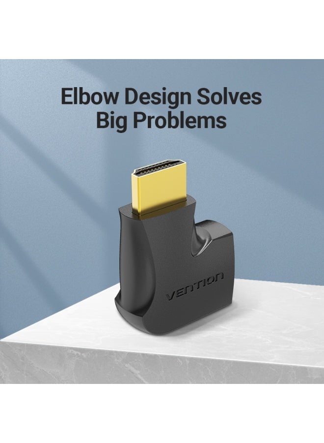 VENTION HDMI 270 Degree Male to Female Vertical Flat Adapter Black 2 Pack Model # AIQB0-2 - Image 3