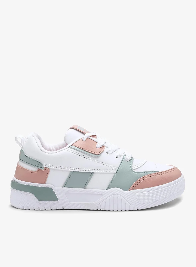 Asian Casual Sneakers for Women in White Peach