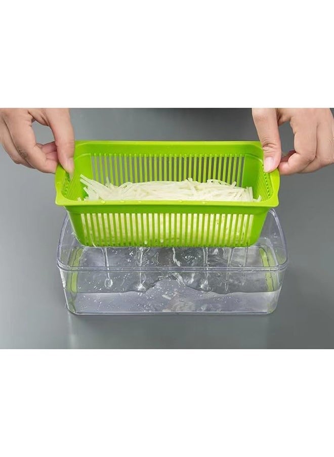 10-in-1 Vegetable Chopper & Onion Slicer – Multi-Functional Mandoline Dicer & Food Cutter with Adjustable Blades and Container | Pro Kitchen Tool for Easy Food Prep