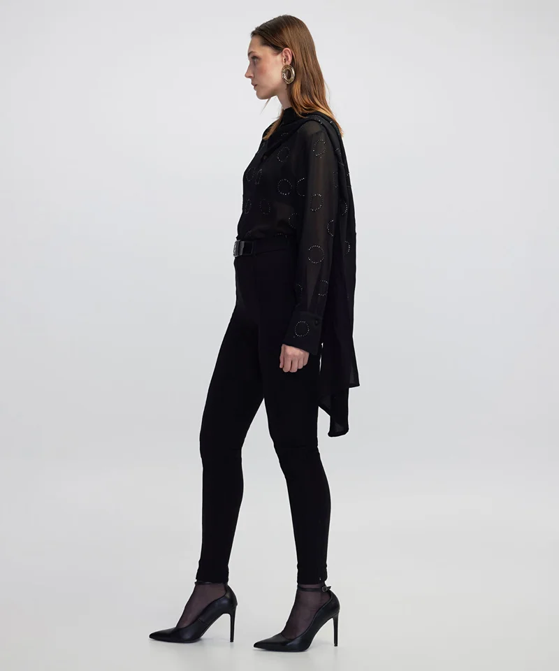 Ipekyol High-Waist Belted Skinny Trousers