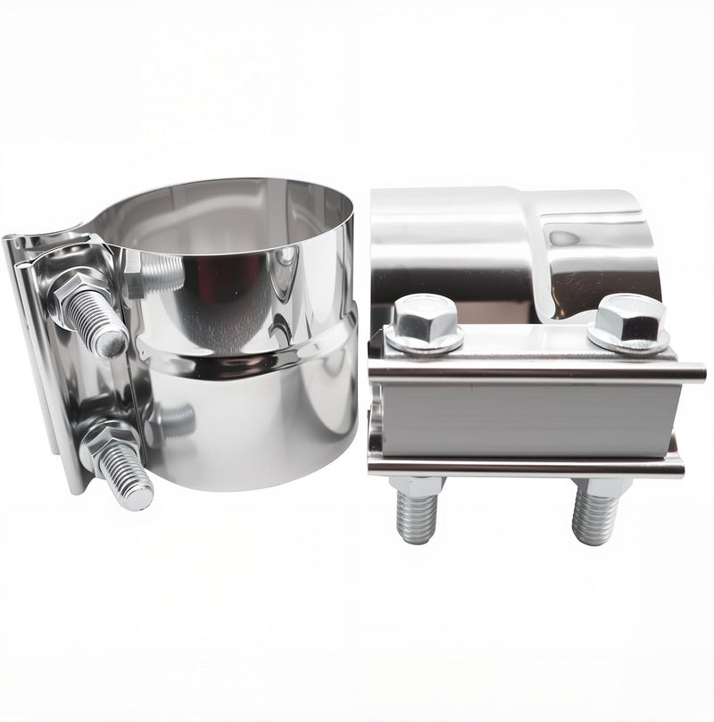 ROADFORMER 3 inch Exhaust Clamp Stainless Steel Muffler Band Clamps for 3" Inner Diameter to 3" Outer Diameter Turbo Downpipe Exhaust System Repair - 2 Pieces - Image 5