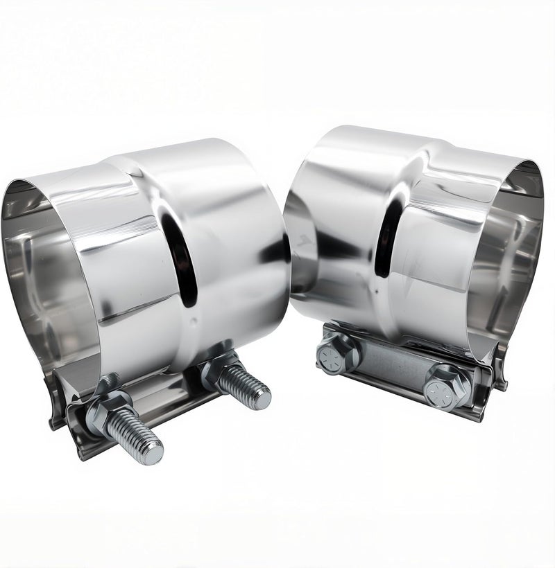 ROADFORMER 3 inch Exhaust Clamp Stainless Steel Muffler Band Clamps for 3" Inner Diameter to 3" Outer Diameter Turbo Downpipe Exhaust System Repair - 2 Pieces - Image 2