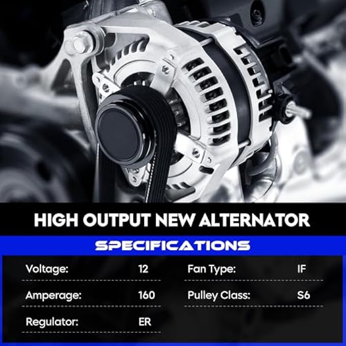 SEHNSUCHT Alternator Replacement New Fit for Ram 1500 2011-2013 5.7L, for Ram 2500 2011-2017 5.7L, for Ram 3500 2011-2017 5.7L, Automotive Replacement Alternators for 56028697AM 56028697AP - Image 4