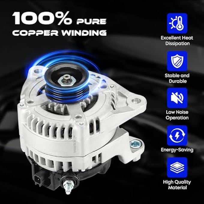SEHNSUCHT Alternator Replacement New Fit for Ram 1500 2011-2013 5.7L, for Ram 2500 2011-2017 5.7L, for Ram 3500 2011-2017 5.7L, Automotive Replacement Alternators for 56028697AM 56028697AP - Image 5