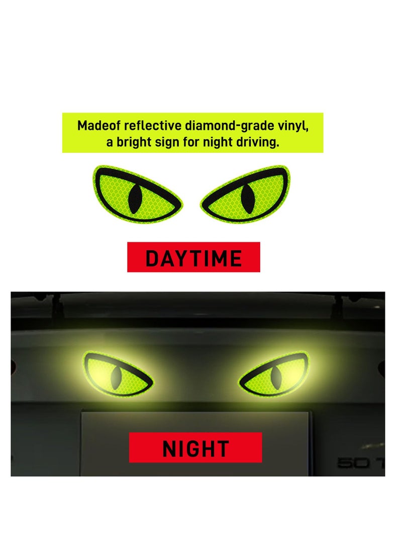 Generic Night Safety Reflective Car Stickers Funny Caution Decals for SUV Truck and Bicycle 2 Pairs Bright Yellow  - Image 2