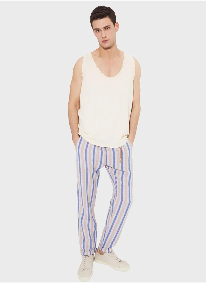 JUNE Striped Trousers