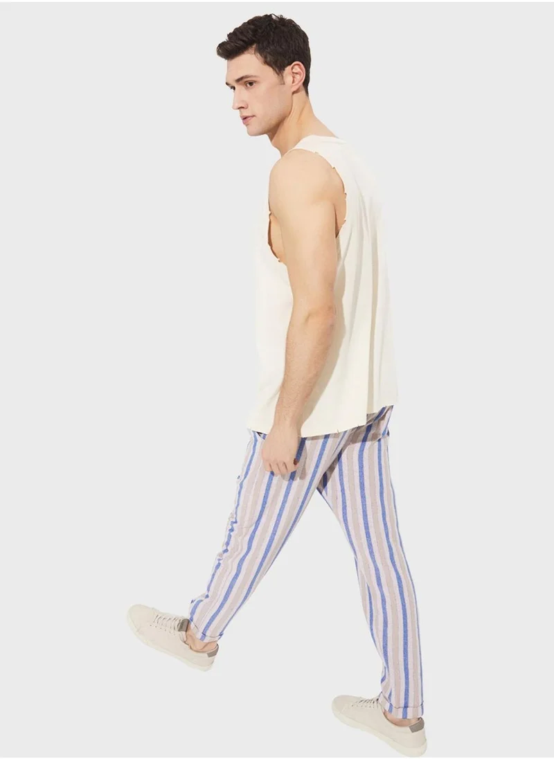 JUNE Striped Trousers