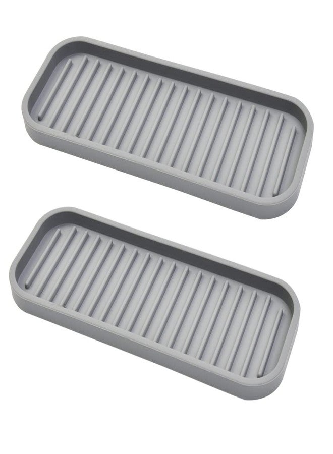 Mofason Silicone Soap Tray, Bathroom Kitchen Finishing Tray, Kitchen Sink with Soap Rack, Sponge Tray, Soap and Sponge Sink Organizer（Mist, 2 Pack） - Image 1