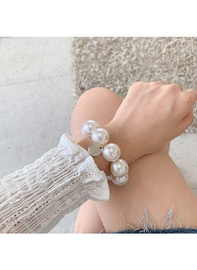 Etncy Life 2 Pcs Pearl Hair Tie Ponytail Holders Hair Accessories for Girl Women  - Image 4