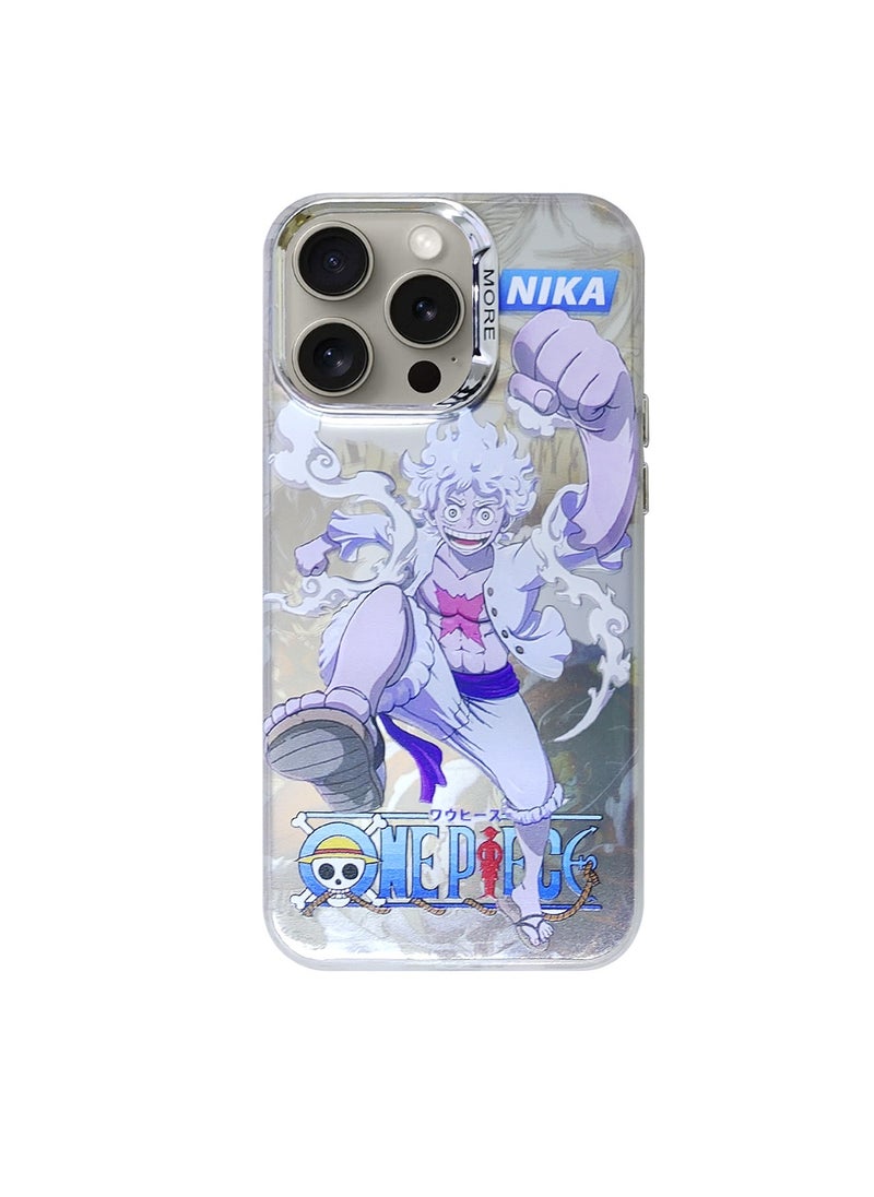 X-level iPhone 15 Pro Max Protective Case Cover PC Hard Phone with Anime One Piece Nika pattern, Anti-Scratch Shockproof Protective iPhone 15 Pro Max Mobile Accessories Protector for Women Men  - Image 1