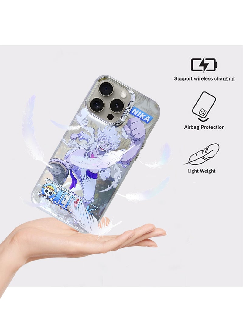 X-level iPhone 15 Pro Max Protective Case Cover PC Hard Phone with Anime One Piece Nika pattern, Anti-Scratch Shockproof Protective iPhone 15 Pro Max Mobile Accessories Protector for Women Men  - Image 5