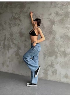 PUPOOL Palazzo Jeans Pantalon - Blue  - Image 2