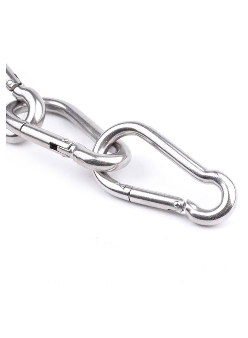 Generic 6 Pcs Stainless Steel Carabiner Spring Snap Hook (6 cm/2.36 inch) For Outdoor Camping, Fishing, Hammock, Swing, Hiking, Traveling, Backpack, Climbing, Keychain And More - Image 2