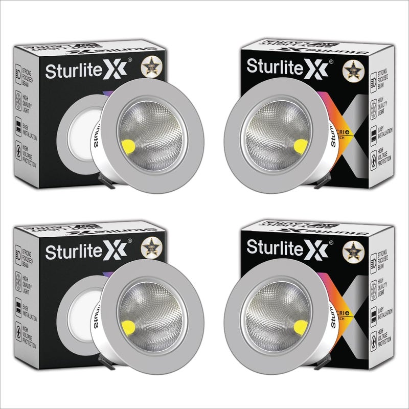 Sturlite Laura 3W LED Spotlight| 3000K Warm White Color Temperature| 36mm-Cutout & Compact Design Ceiling Ligh| CRI Tech With High Voltage Protection Downlight - Pack of 4 - Image 2