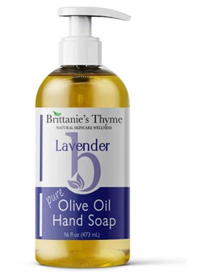 Brittanie's Thyme - Organic Natural Hand Soap, 16 oz (Lavender) Moisturizing Castile Soap Made Olive Oil And Natural Luxurious Essential Oils. Vegan, Gluten & Cruelty Free, - Image 1