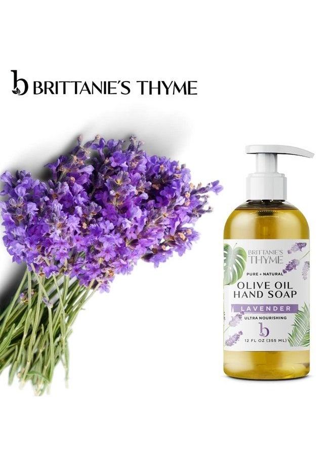 Brittanie's Thyme - Organic Natural Hand Soap, 16 oz (Lavender) Moisturizing Castile Soap Made Olive Oil And Natural Luxurious Essential Oils. Vegan, Gluten & Cruelty Free, - Image 1