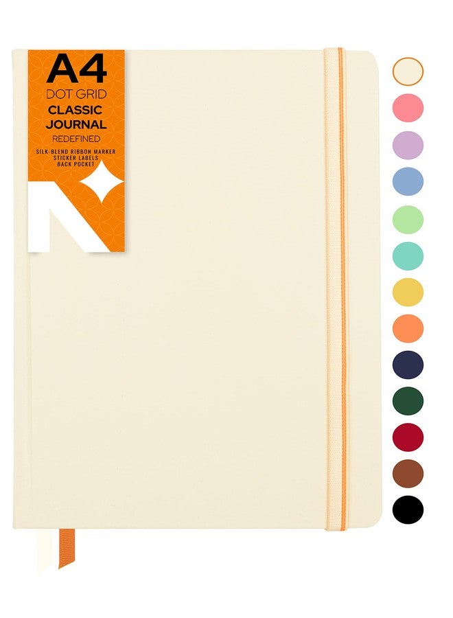 NEORAH - A4 Dot Grid Notebook - Dotted Journal - 160 Pages- 110 GSM- (29.7 cm x 21.0 cm) - 2026 Office Notebook, Hardcover - Planner - Completely Handmade, BUJO, Diary for women and men-AFTERGLOW - Image 1