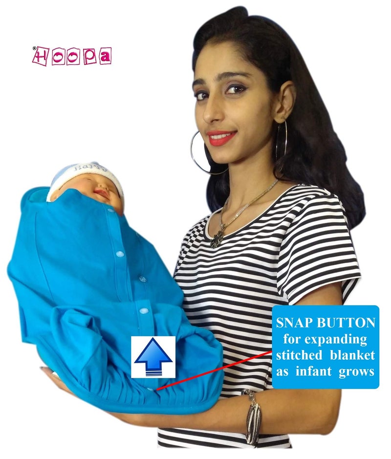 HOOPA 2-in-1 Hooded Feeding Pillow with Nest Turquoise Blue | | Nursing Pillow with Baby Cover Breastfeeding Pillow | Reclined Carrier | Infant Carrier - Image 3