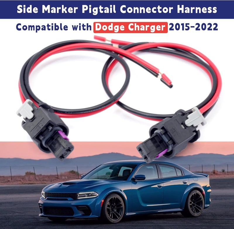 Dusledel Side Marker Pigtail Connector Harness for Dodge Charger - Image 2