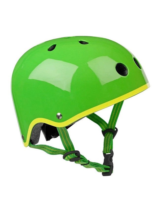 Micro Micro Green with Yellow Trim Kids Helmet (Medium) (53-57cm) | Kids Helmet | Kick Scooter Helmets | Sports Helmet for Kids | Helmet with Adjustable Straps | Riding Kids Helmet | Kids Safety | Helmet for Kids  - Image 1
